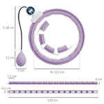 Smart Hula Hoop for Adults with Weighted Ball Counter and 16 Knots, Purple