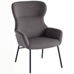 Dining Chair, High Back Thick Padding Metal Legs, Grey