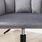 Office Chair, Modern Swivel Height Adjustable Armrest, Velvet Gray