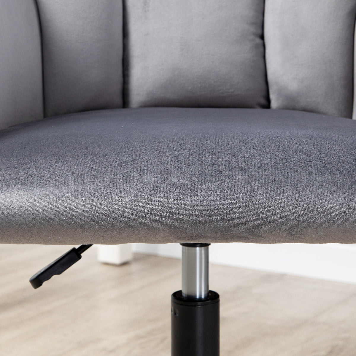 Office Chair, Modern Swivel Height Adjustable Armrest, Velvet Gray