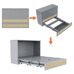 Mobile Wall Bed 140x200cm with Drawers & USB, Grey