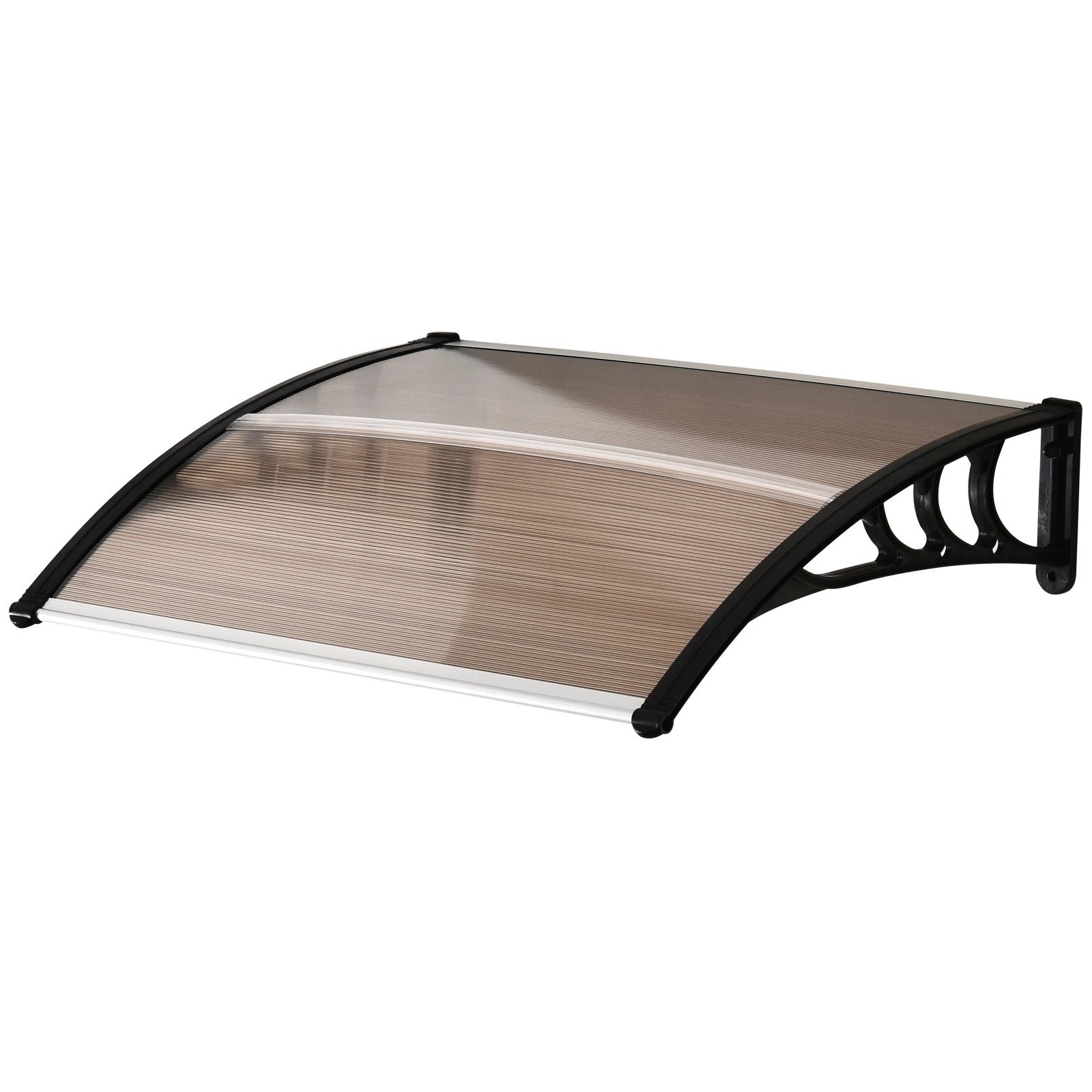 canopy front door pent canopy roof, weatherproof, 120x75cm, brown polycarbonate