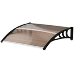 canopy front door pent canopy roof, weatherproof, 120x75cm, brown polycarbonate