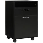 Mobile Filing Cabinet with Drawer, Space-Saving, Functional, Black