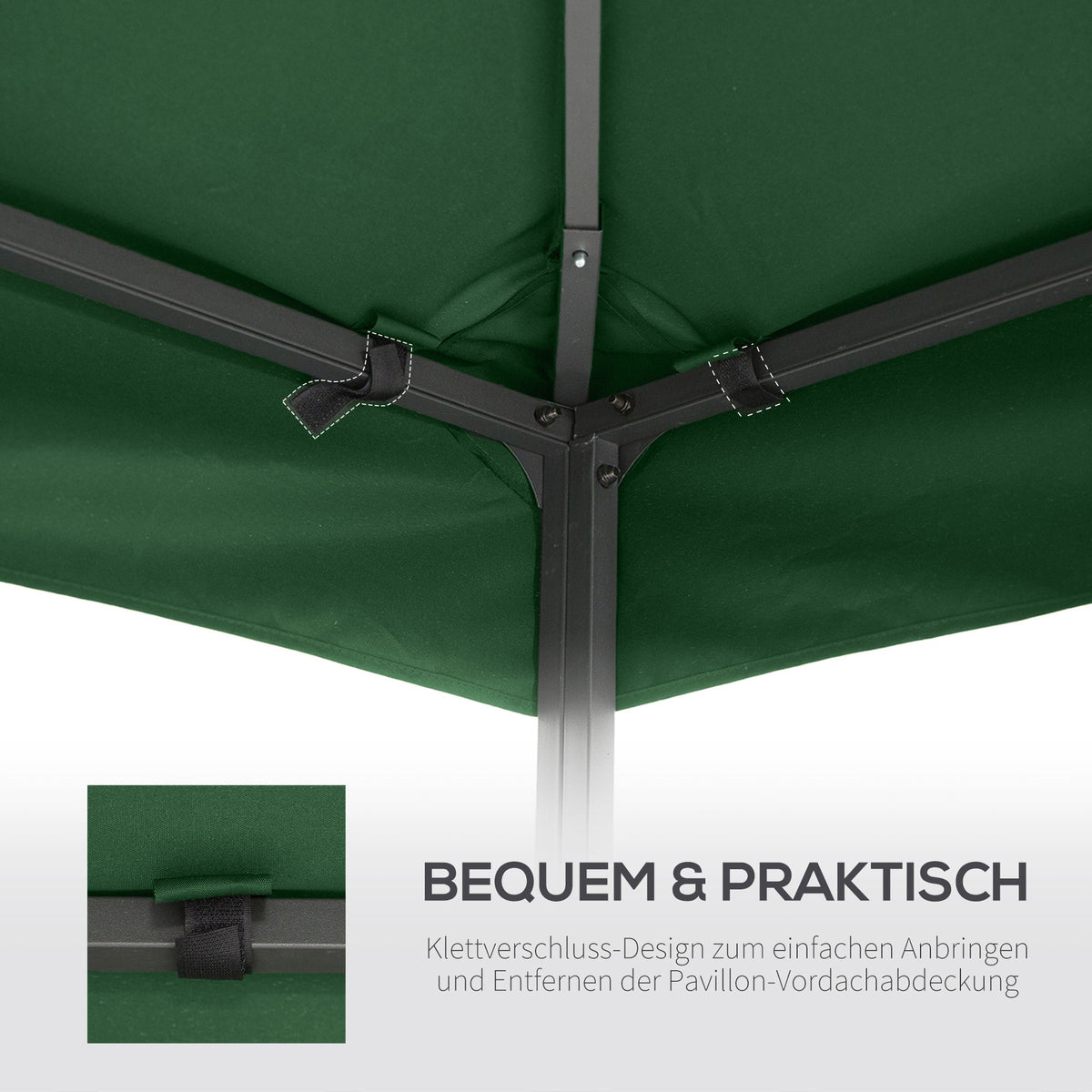 Pavilion Roof Replacement 3x3m Water-Repellent Charcoal Grey Polyester