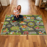 Baby Play Mat, 200x150cm Non-slip with City Motif