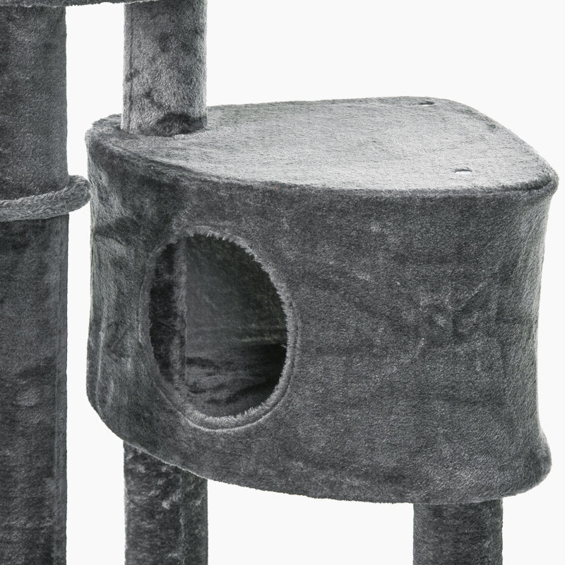 Cat Tree, Multi-Level with Play Balls, Hammock, Sisal Posts, Dark Grey