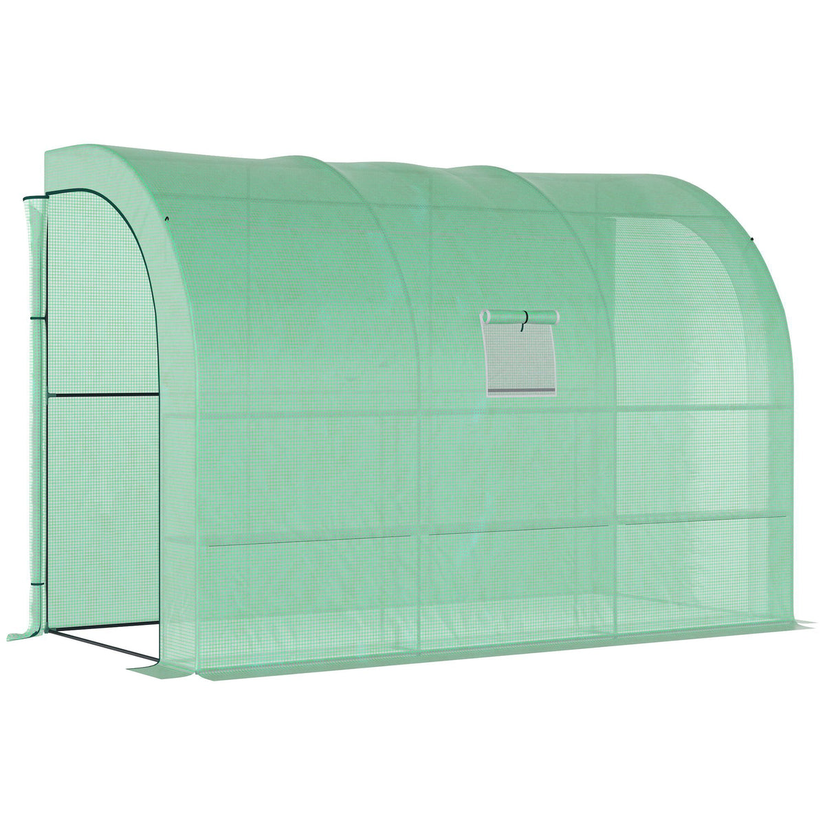 Greenhouse, Shelves Windows Winter-Proof Steel, Green