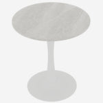 Coffee Table 27.6-inch Mid-Century Modern Round Marble Top - White