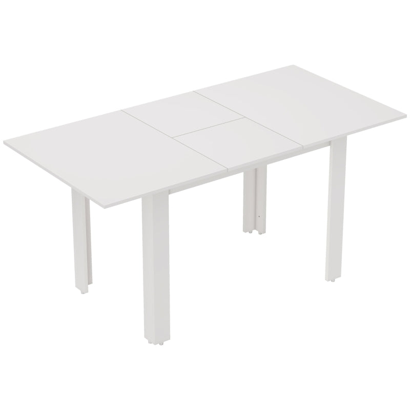 Extendable Dining Table, 120-160 x 70 cm, 4-6 People, High Gloss White MDF