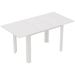 Extendable Dining Table, 120-160 x 70 cm, 4-6 People, High Gloss White MDF