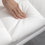 Office Chair, Ergonomic Reclining with Footrest, White Faux Leather