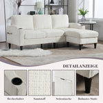 Sofa with Footstool & Storage, 4-Seater Velvet