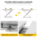 Extendable Dining Table 118-157cm Cross Legs