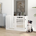 Stair Gate, Foldable Safety Gate, 4-Piece, Freestanding, White