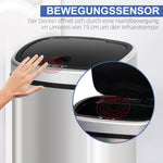 Trash can, 48L Infrared Sensor Hygienic, Stainless Steel Silver