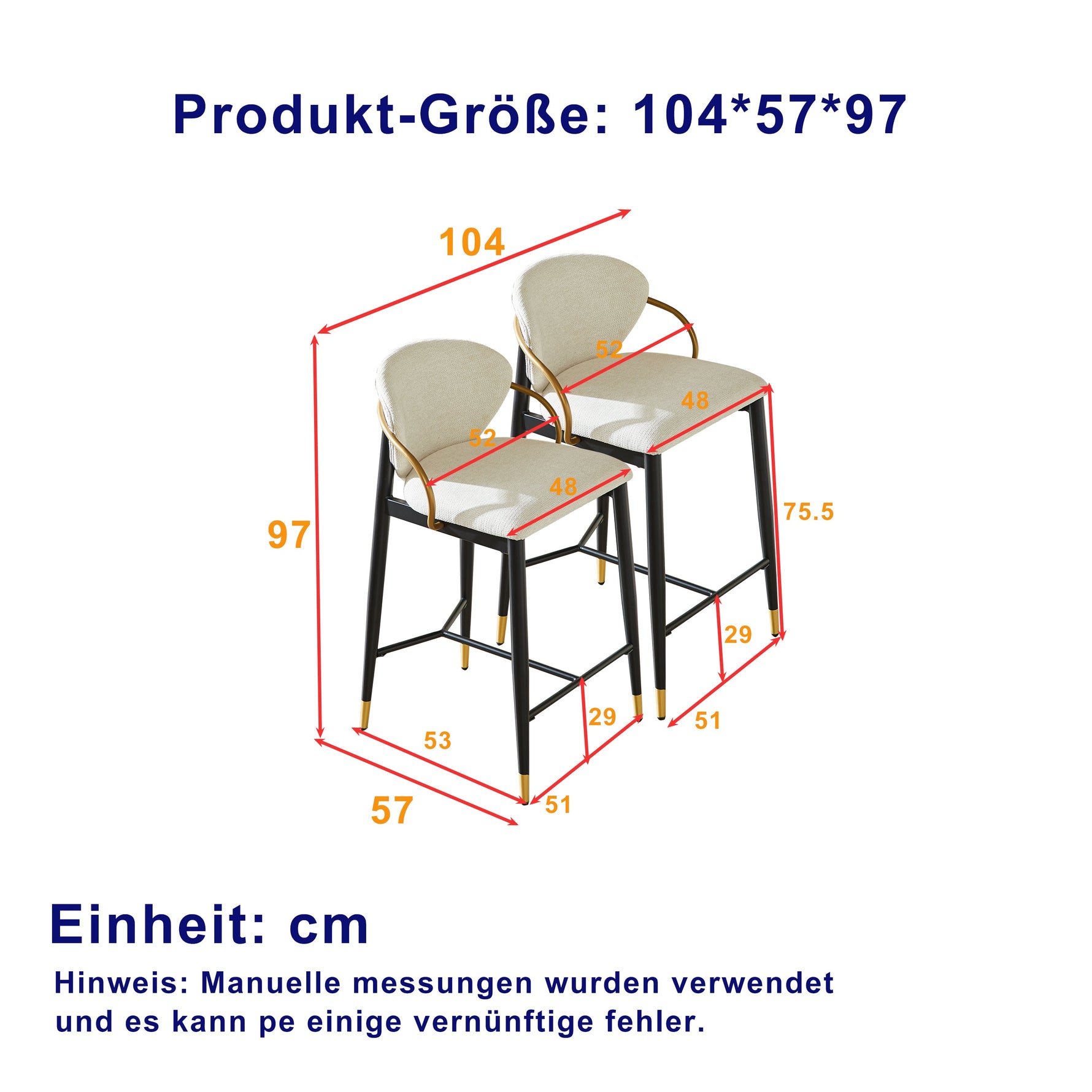 Height-adjustable Bar Stool Set of 2 with Backrest and Footrest, Beige Chenille