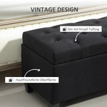 Upholstered Bench with Storage, Hallway Bedroom Living Room, Black