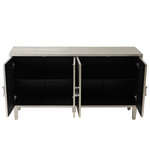 Storage Cabinet, 152CM 4-Door with Pine Legs, MDF Champagne