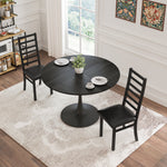 Metal Dining Chairs, High Back Armless, Steel Legs, PU Leather, Black
