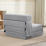 Floor Sofa Upholstered Couch Convertible Mattress Foam Light Grey
