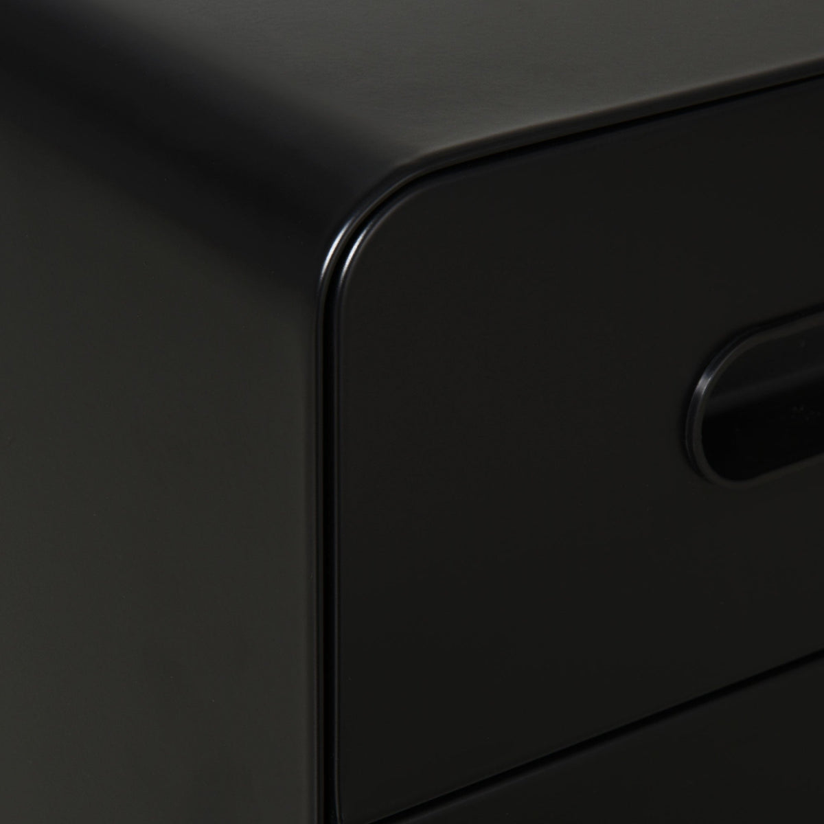 Rolling File Cabinet, 3-Drawer Office Container Steel Black