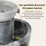 Garden Fountain with LED Lighting and Water Pump, Grey Artificial Stone