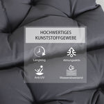 Set of 2 cushions for low-back chair, seat, and garden, grey