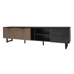 TV Cabinet 200cm Marble Look, Black