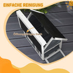 Cat House/Cave, Weatherproof Wooden with Hinged Roof, 3 Doors, Grey