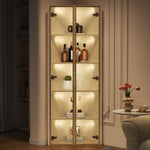 LED Glass Display Case with Integrated Light Strip and Tempered Glass, White