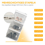 Shoe Boxes, 8-Pack Magnetic Door Plastic Storage, Transparent + White
