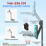 Basketball Hoop, Portable Height Adjustable with Backboard, Steel