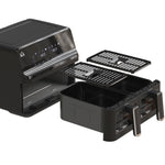Air Fryer, Dual 4-Liter Baskets, 8 Programs, Black