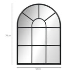 Wall Mirror Window Mirror, Decorative 70x50cm Hanging, Black Metal Frame
