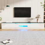 TV Cabinet 180cm LED Lighting Wall-Mountable High-Gloss Black/White