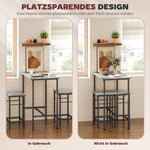 Bar Table Set with Bar Stools, 2 Chairs, Grey