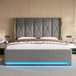 Padded Storage Bed 180x200cm with LED & USB, Velour