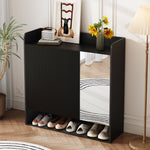 Shoe Cabinet with Full-Length Mirror and Multi-Tier Large Capacity, Black