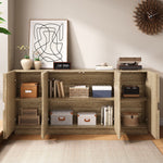 Sideboard with Shelves, Rebounder, Natural Wood