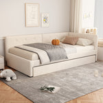 Daybed 90x200cm Rollaway Bed Minimalist Style - Beige