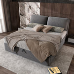 Upholstered Bed 180x200 with Hydraulic Storage, Grey Velvet