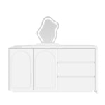Dressing Table with LED Mirror & Extendable Tabletop, White