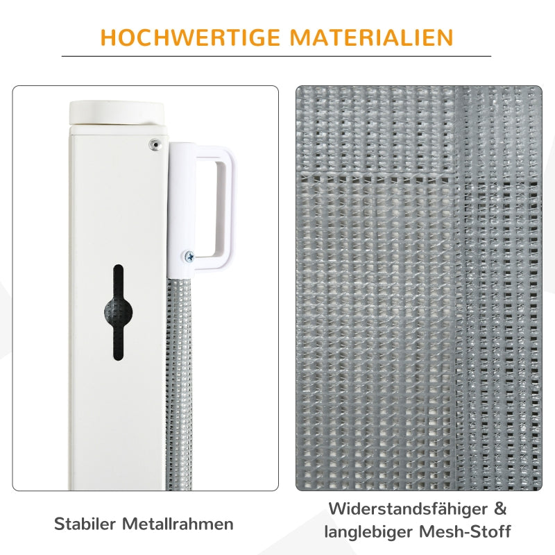 Stair Gate, Adjustable Safety Barrier, Metal Plastic Grey