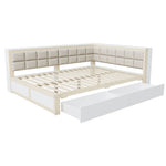 Sofa Wooden Bed, 140x200 Multifunctional with Storage Drawer, Pine Wood