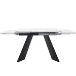 Telescopic Dining Table Extendable 99-159x74cm Flat Legs - White