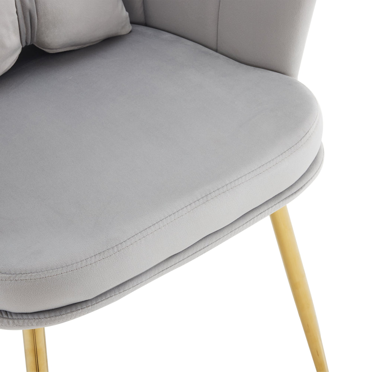 Velvet Chairs, Set of 6 Modern Upholstered with Petal Backs & Butterfly Cushions, Gold-Plated Metal Legs