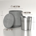 Cool Bar Side Table, 10 L Drinks Cooler, Light Gray