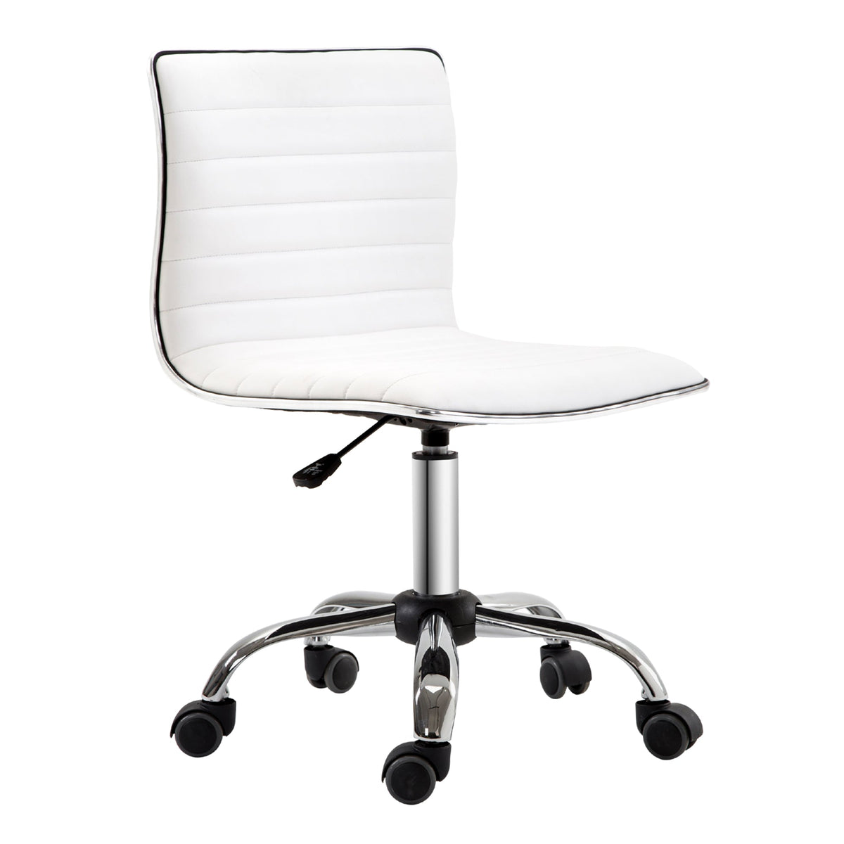 Office Chair, Adjustable Height, 120 kg, White Leather