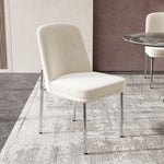 Dining Chairs Set of 4 Thickened Cushions Metal Legs - Velvet Beige